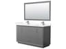 Wyndham Collection Strada 60" Dark Gray Vanity with 58" Mirror