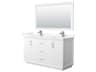 Wyndham Collection Strada 60" White Vanity with 58" Mirror