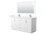 Wyndham Collection Strada 66" White Vanity with 58" Mirror