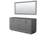 Wyndham Collection Strada 71" Dark Gray Vanity with 70" Mirror
