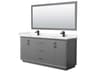 Wyndham Collection Strada 72" Dark Gray Vanity with 70" Mirror