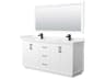 Wyndham Collection Strada 72" White Vanity with 70" Mirror