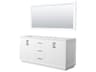 Wyndham Collection Strada 71" White Vanity with 70" Mirror