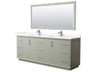 Wyndham Collection Strada 84" Light Green Vanity with 70" Mirror