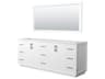 Wyndham Collection Strada 83" White Vanity with 70" Mirror