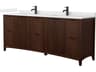 Wyndham Collection Palmilla 84" Dark Walnut Vanity