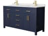 Wyndham Collection Beckett 60" Dark Blue Vanity