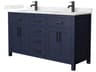 Wyndham Collection Beckett 60" Dark Blue Vanity