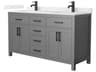 Wyndham Collection Beckett 60" Dark Gray Vanity