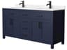 Wyndham Collection Beckett 66" Dark Blue Vanity