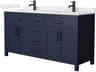Wyndham Collection Beckett 66" Dark Blue Vanity