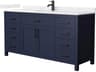 Wyndham Collection Beckett 66" Dark Blue Vanity