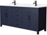 Wyndham Collection Beckett 72" Dark Blue Vanity