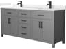 Wyndham Collection Beckett 72" Dark Gray Vanity