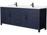 Wyndham Collection Beckett 84" Dark Blue Vanity
