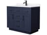 Wyndham Collection Beckett-TK 42" Dark Blue Vanity with Toe Kick