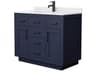 Wyndham Collection Beckett-TK 42" Dark Blue Vanity with Toe Kick