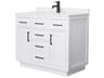 Wyndham Collection Beckett-TK 42" White Vanity with Toe Kick
