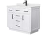 Wyndham Collection Beckett-TK 42" White Vanity with Toe Kick