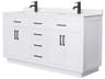 Wyndham Collection Beckett-TK 66" White Vanity with Toe Kick