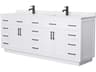 Wyndham Collection Beckett-TK 84" White Vanity with Toe Kick