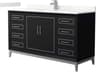 Wyndham Collection Marlena 60" Black Vanity