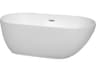 Wyndham Collection Melissa White Bathtub with Drain and Overflow