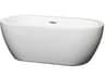 Wyndham Collection Soho White Bathtub with Drain and Overflow