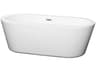 Wyndham Collection Mermaid White Bathtub with Drain and Overflow