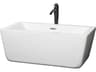 Wyndham Collection Laura White Bathtub with Polished Chrome Trim and Floor Mounted Faucet