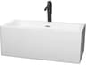 Wyndham Collection Melody White Bathtub with Polished Chrome Trim and Floor Mounted Faucet