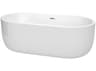 Wyndham Collection Juliette White Bathtub with Drain and Overflow