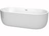 Wyndham Collection Juliette White Bathtub with Drain and Overflow
