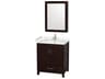 Wyndham Collection Sheffield 30" Espresso Vanity with Medicine Cabinet