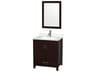 Wyndham Collection Sheffield 30" Espresso Vanity with 24" Mirror