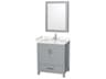 Wyndham Collection Sheffield 30" Gray Vanity with Medicine Cabinet