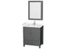 Wyndham Collection Sheffield 30" Dark Gray Vanity with Medicine Cabinet