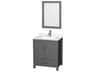 Wyndham Collection Sheffield 30" Dark Gray Vanity with 24" Mirror