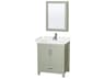Wyndham Collection Sheffield 30" Light Green Vanity with Medicine Cabinet