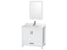 Wyndham Collection Sheffield 30" White Vanity with 24" Mirror