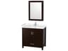 Wyndham Collection Sheffield 36" Espresso Vanity with Medicine Cabinet
