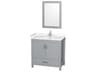 Wyndham Collection Sheffield 36" Gray Vanity with 24" Mirror