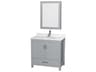Wyndham Collection Sheffield 36" Gray Vanity with Medicine Cabinet