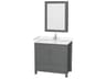 Wyndham Collection Sheffield 36" Dark Gray Vanity with Medicine Cabinet