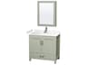 Wyndham Collection Sheffield 36" Light Green Vanity with Medicine Cabinet
