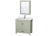 Wyndham Collection Sheffield 36" Light Green Vanity with Medicine Cabinet