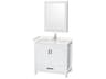 Wyndham Collection Sheffield 36" White Vanity with Medicine Cabinet