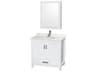 Wyndham Collection Sheffield 36" White Vanity with Medicine Cabinet