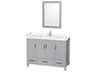 Wyndham Collection Sheffield 48" Gray Vanity with 24" Mirror
