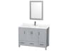 Wyndham Collection Sheffield 48" Gray Vanity with 24" Mirror